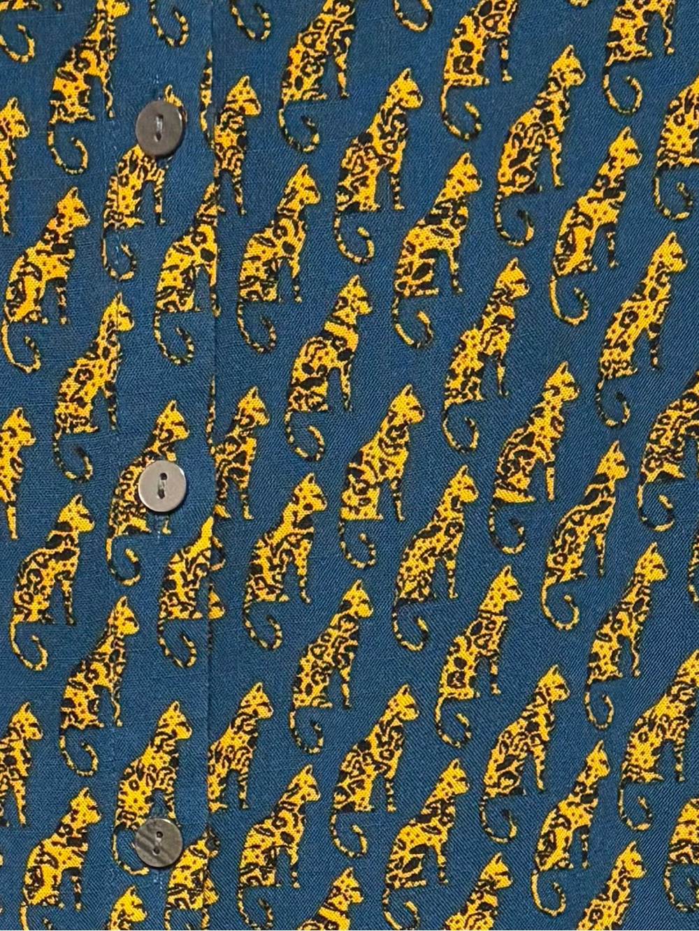 JANE + DELANCEY Leopard Print Button Front Blouse XL Mustard Animal Print Top - Picture 5 of 10